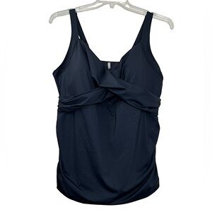 NWT Lands’ End black ruched side tankini swim top plus size 20W